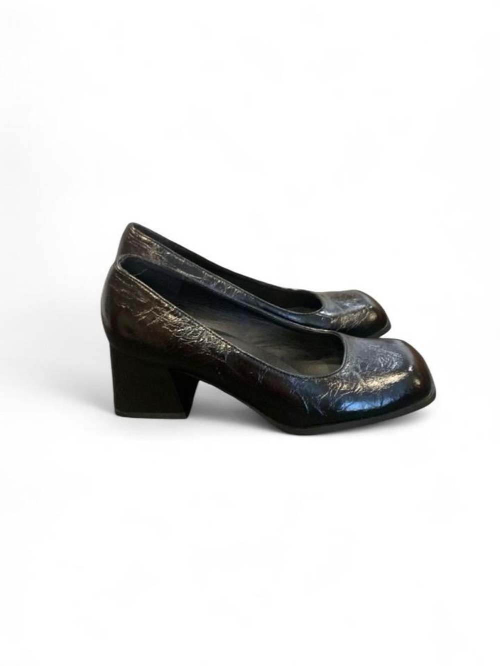 Classic Black Block Heel Pumps - Women's